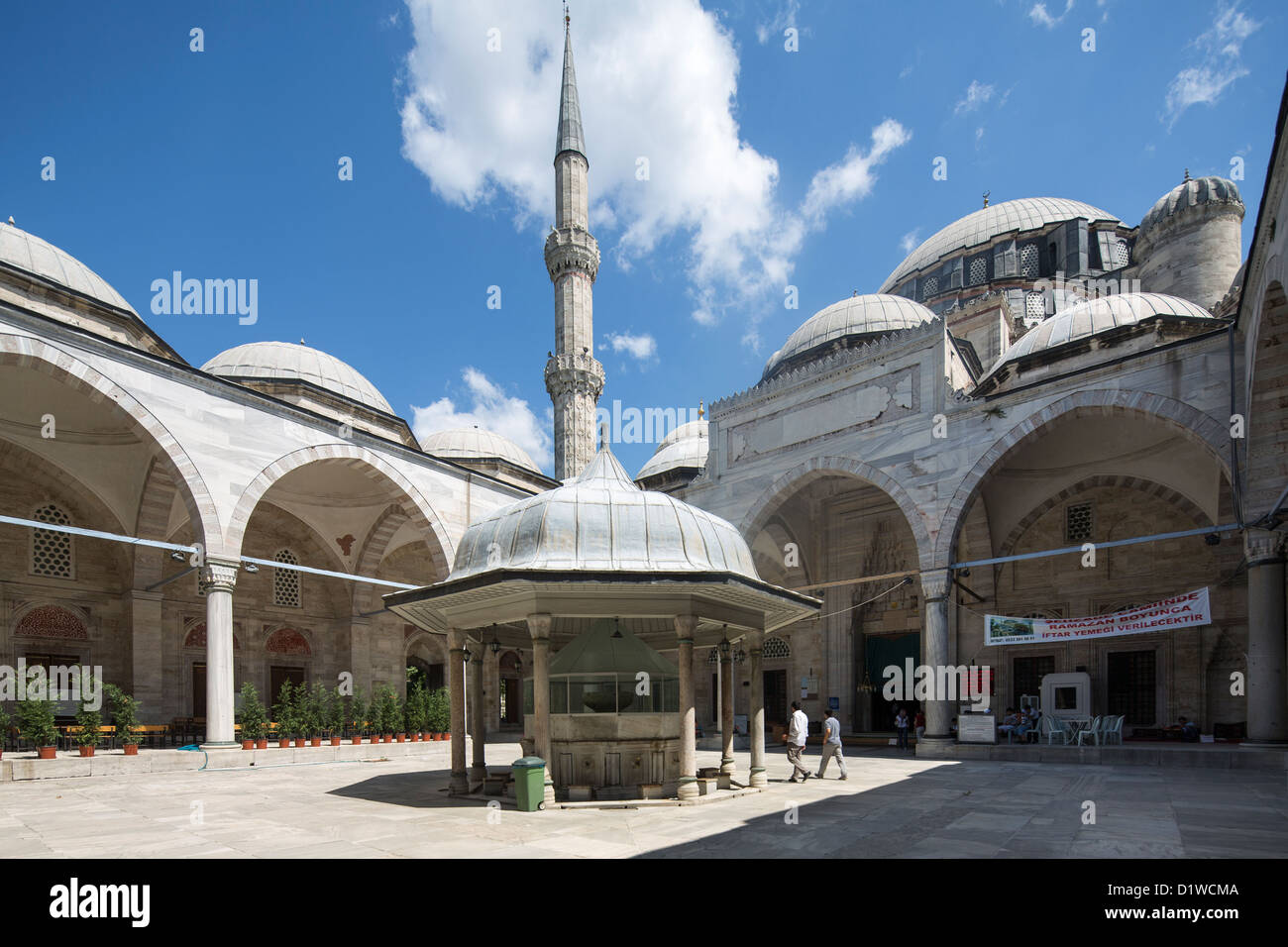 courtyard, Sehzade Mosque, Istanbul, Turkey Stock Photo