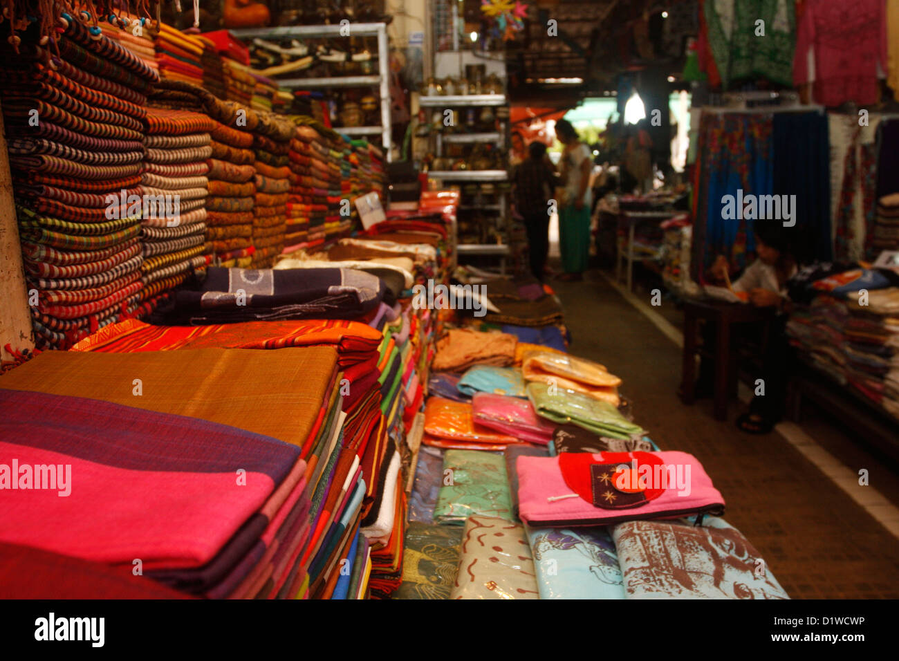 Souvenirs in Old Market, Siem Reap. Stock Photo