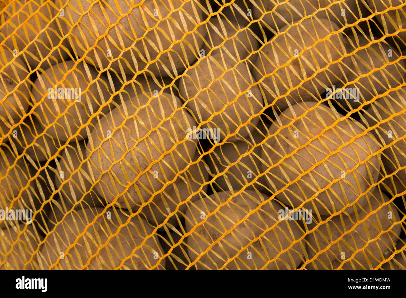 Sack of potatoes close up Stock Photo