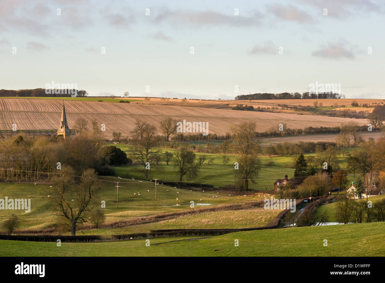Warter, an East Yorkshire Wolds village in Winter Stock Photo Alamy
