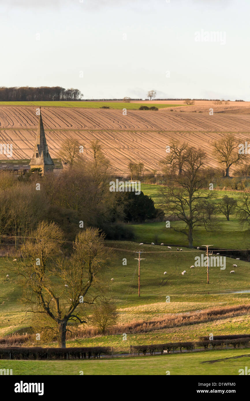 Warter, an East Yorkshire Wolds village in Winter Stock Photo Alamy