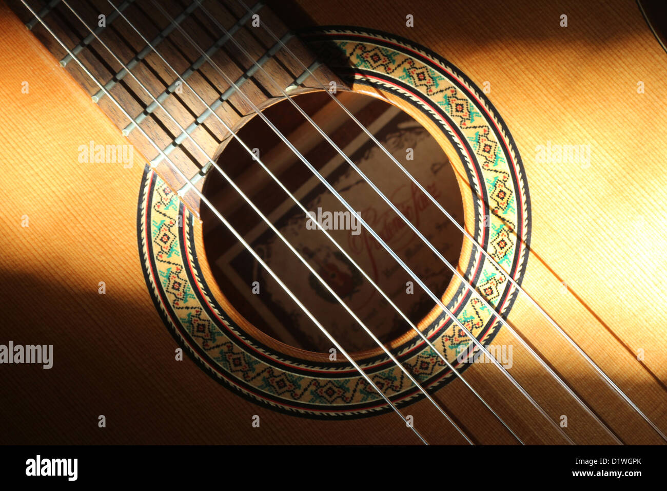 Detail of classical spanish guitar Stock Photo Alamy