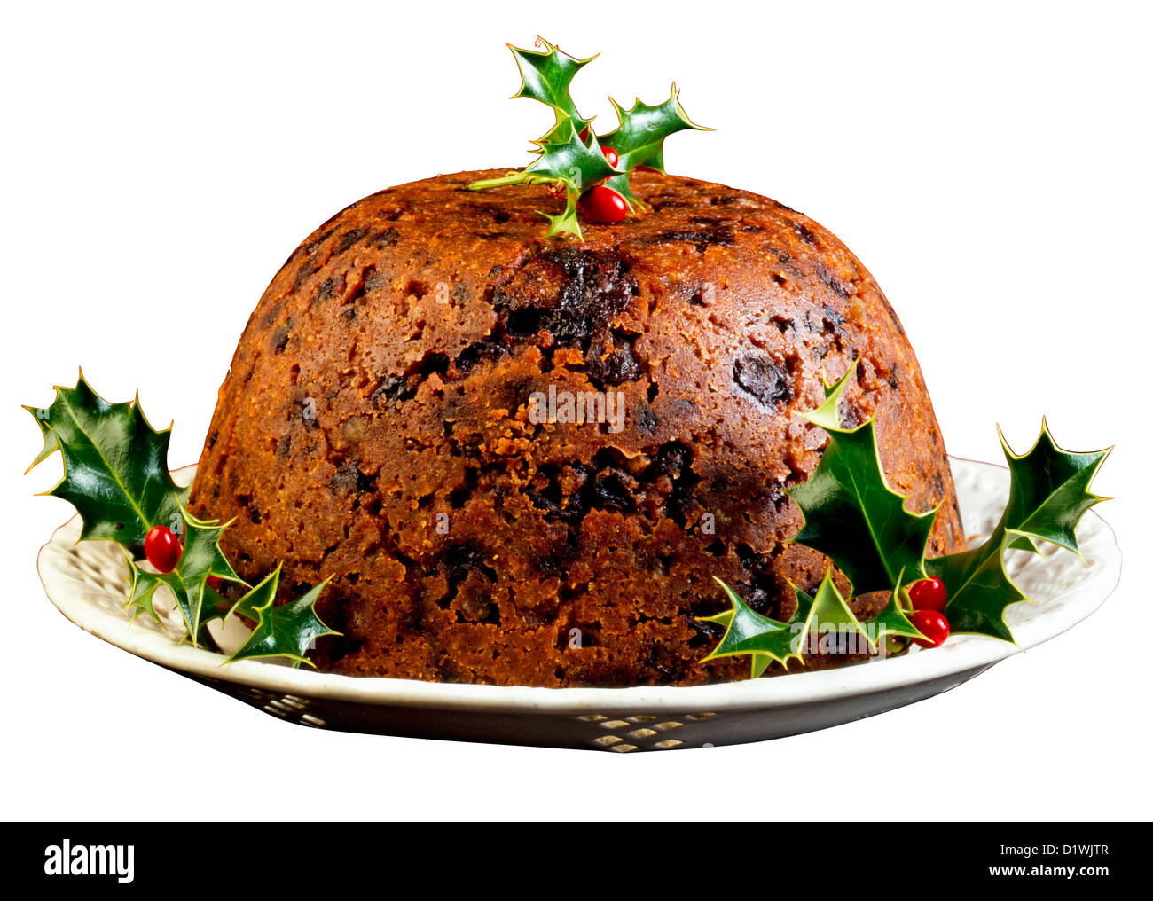 CUT OUT OF CHRISTMAS PUDDING Stock Photo