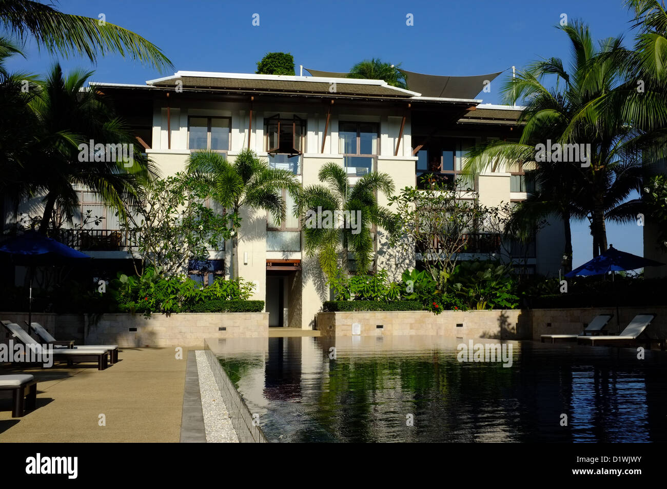 Luxury penthouse appartment in the Royal Phuket Marina Thailand with infinity swimming pool Stock Photo