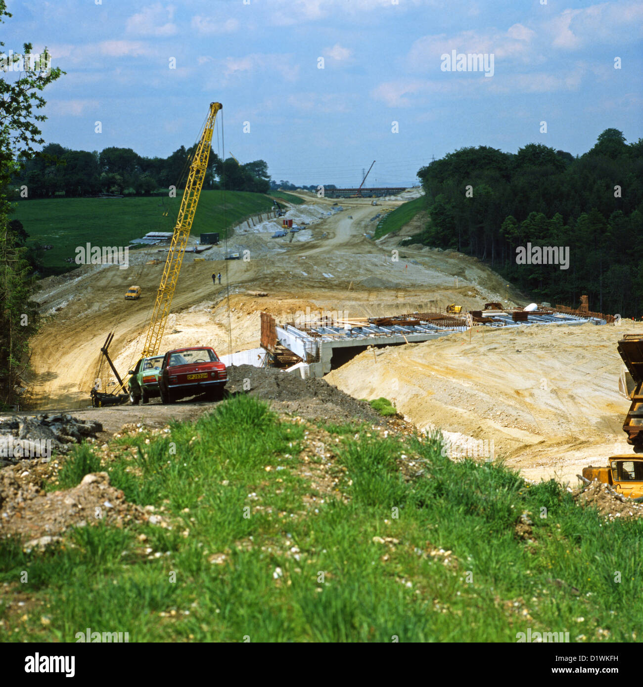 Construction of the M25 motorway between junctions 4 and 5 Stock Photo