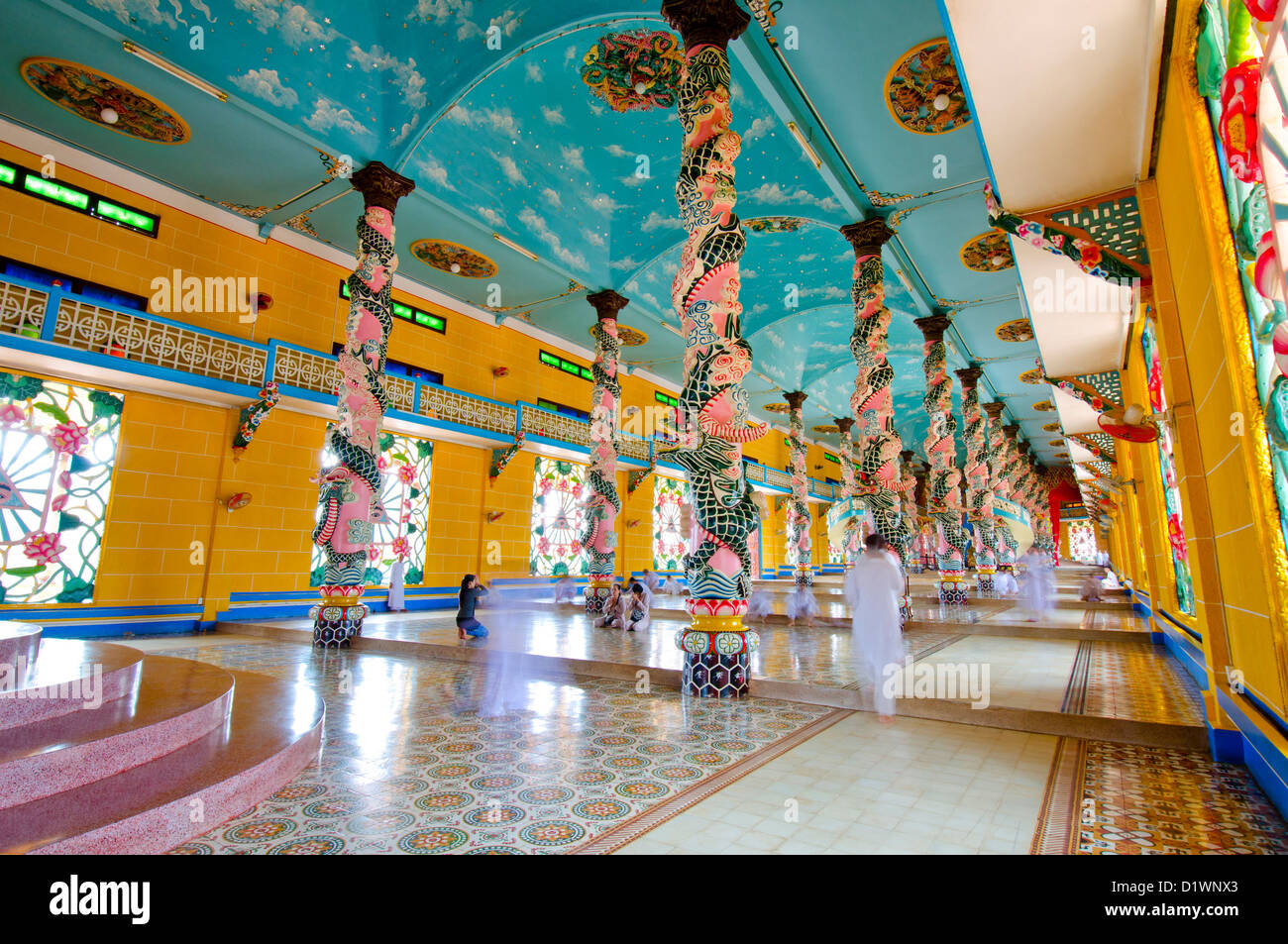 The Grand Cao Dai Temple, Tay Ninh, Vietnam Stock Photo