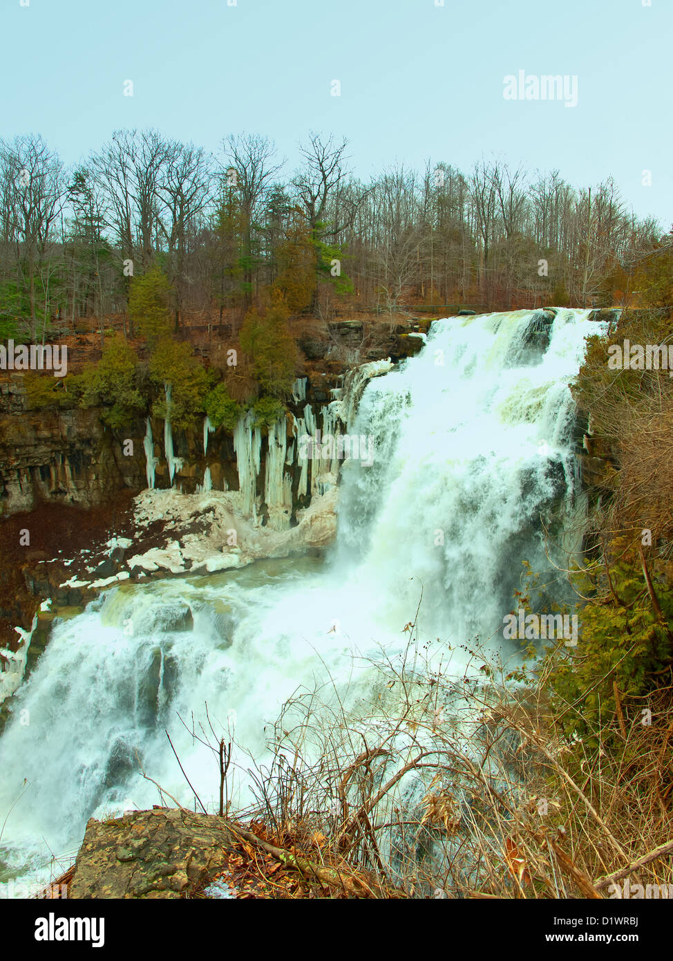 waterfall in Chittenango,New York in winter Stock Photo Alamy