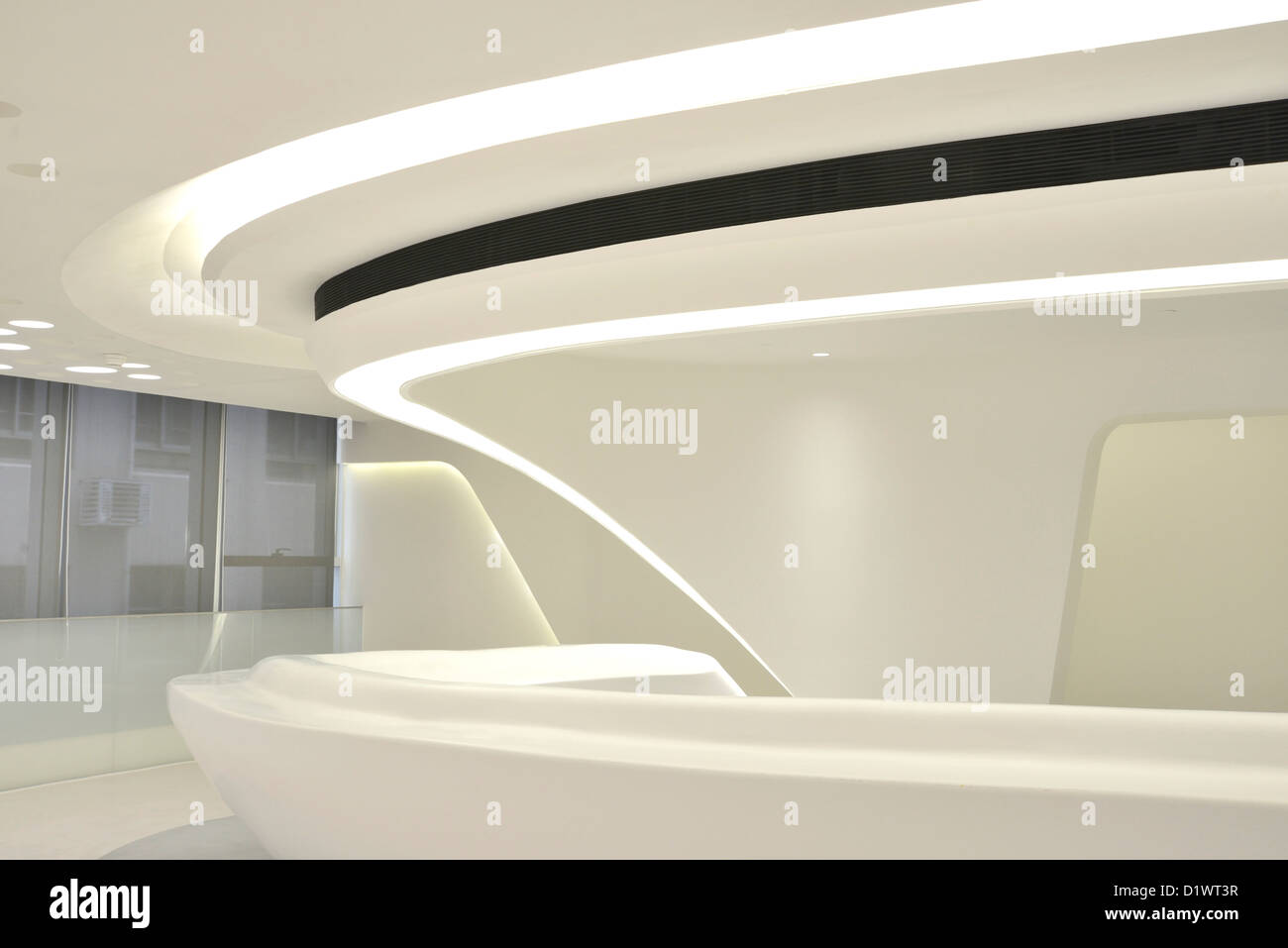 Modern and stylish interior design with beautiful shape and curve line. Stock Photo