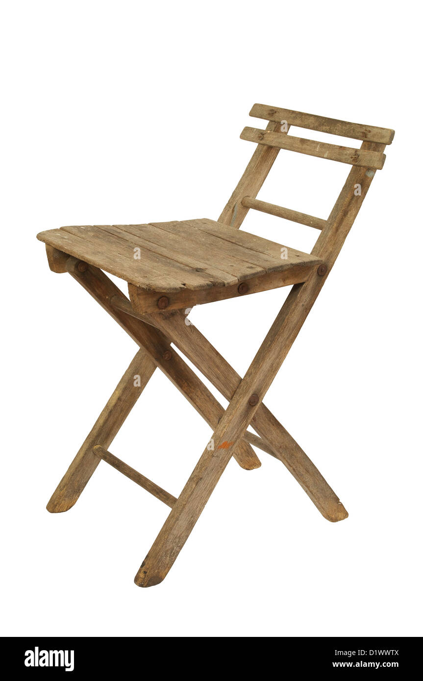 Folding Wooden Chair Stock Photo Alamy