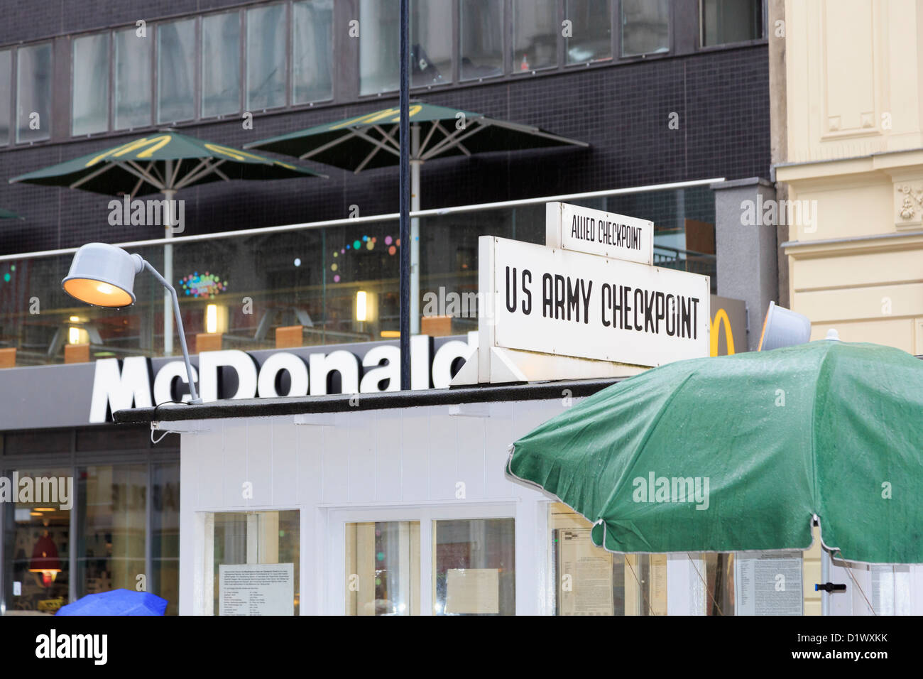 McDonalds at Checkpoint Charlie on Friedrichstrasse in present day Berlin, Germany Stock Photo