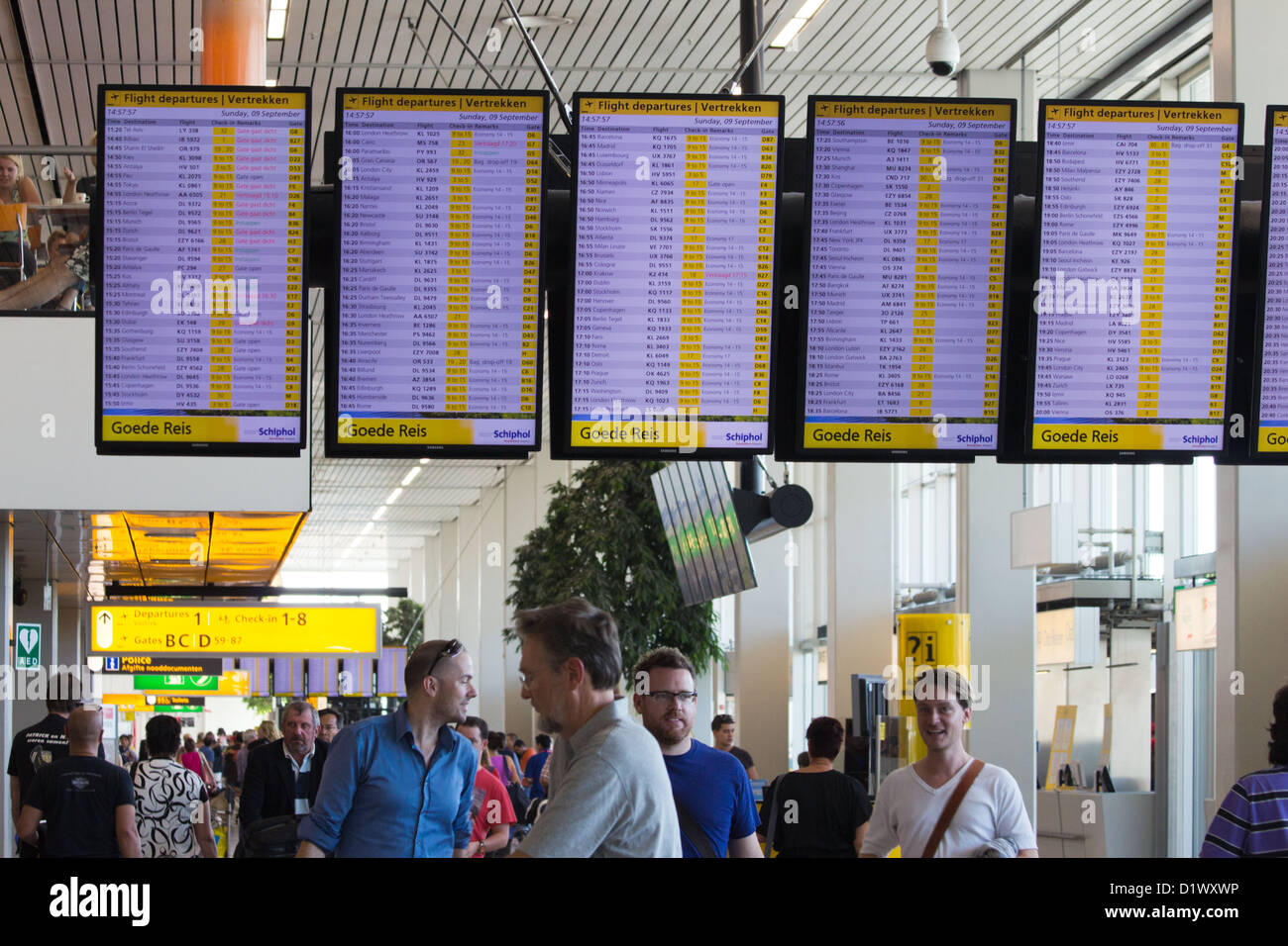 Information Boards At Amsterdam Schiphol Airport The Netherlands