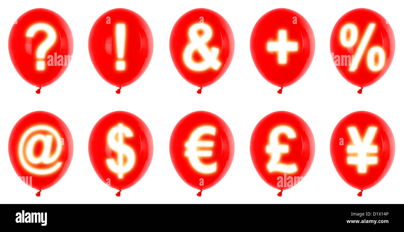 red balloons symbols Stock Photo