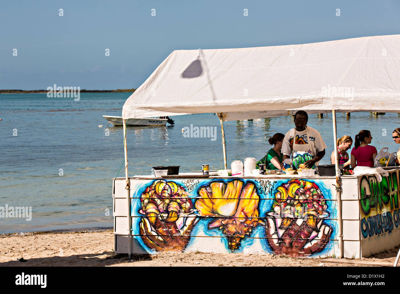 Beach bar in Dunmore Town, Harbour Island, The Bahamas Stock Photo Alamy