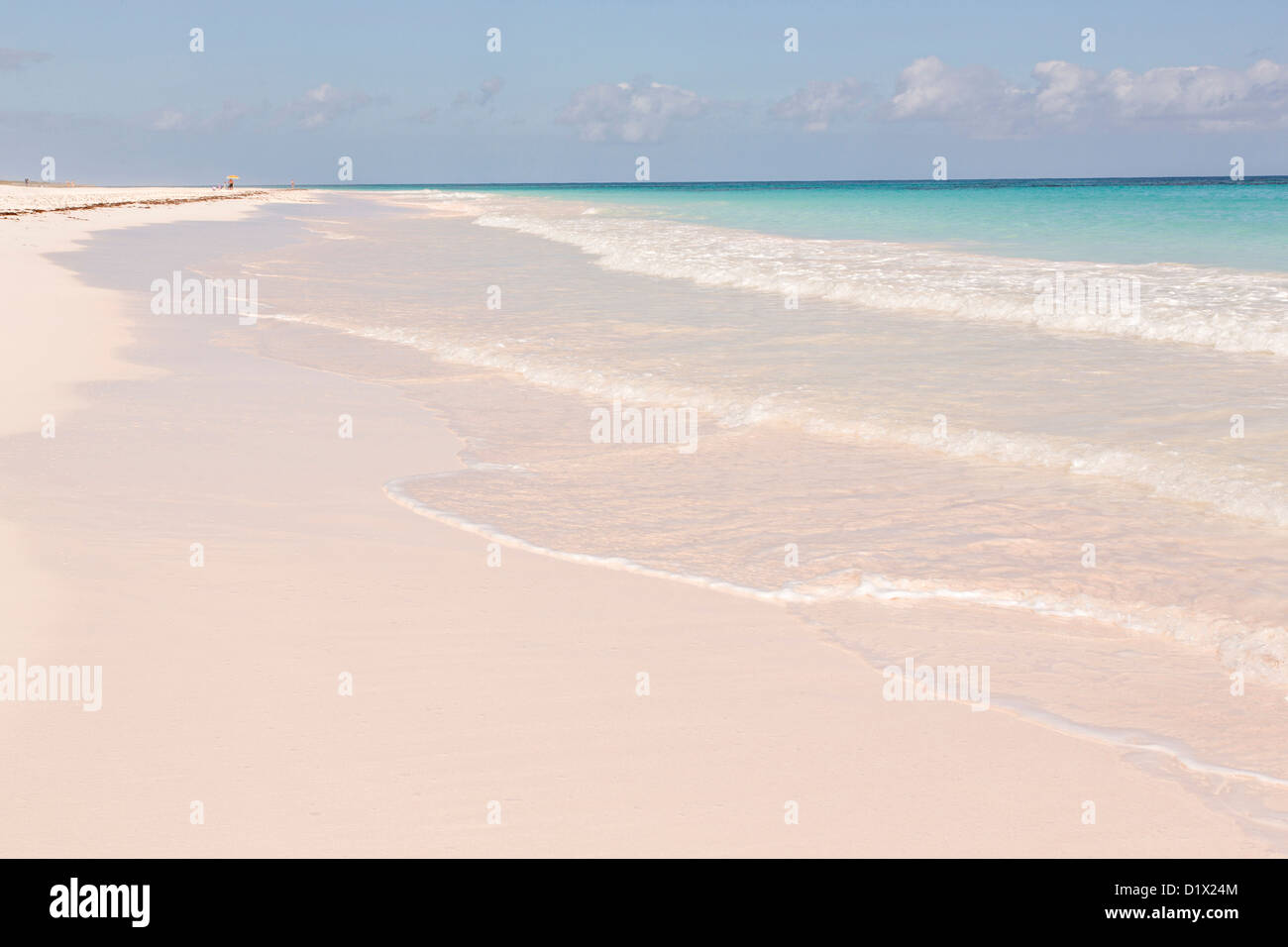 The pink sands beach in Dunmore Town, Harbour Island, The Bahamas Stock Photo