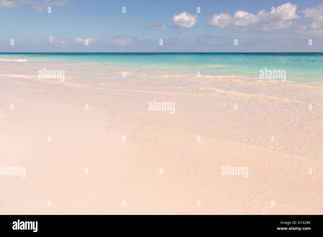 The pink sands beach in Dunmore Town, Harbour Island, The Bahamas Stock Photo