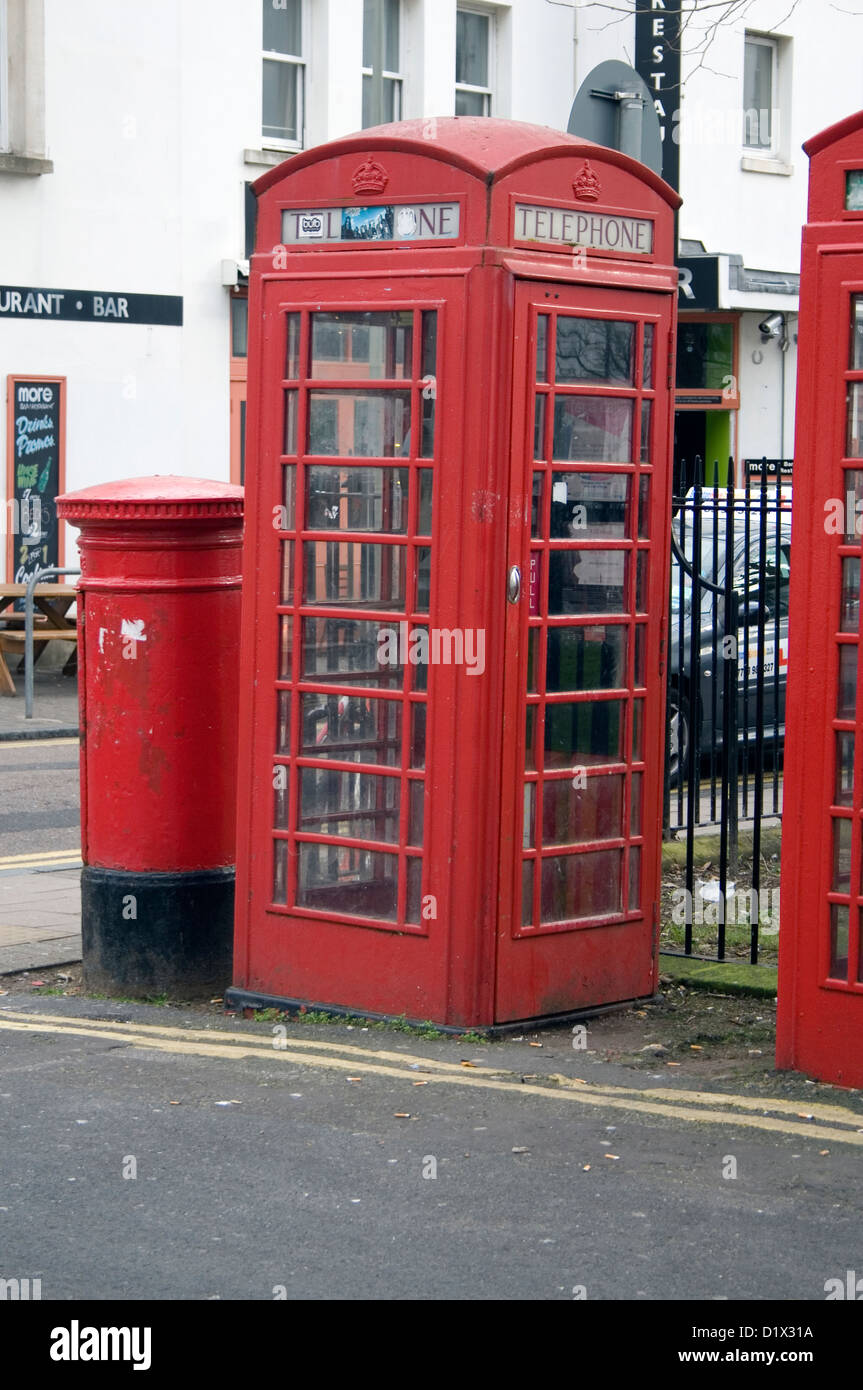 Red telephone boxes in the UK. Stock Photo