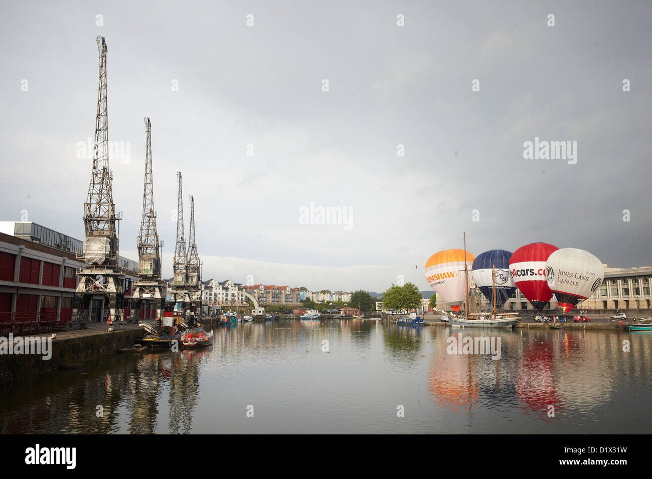 Bristol Hot Air Balloons inflated at Lloyds Amphitheatre Stock Photo