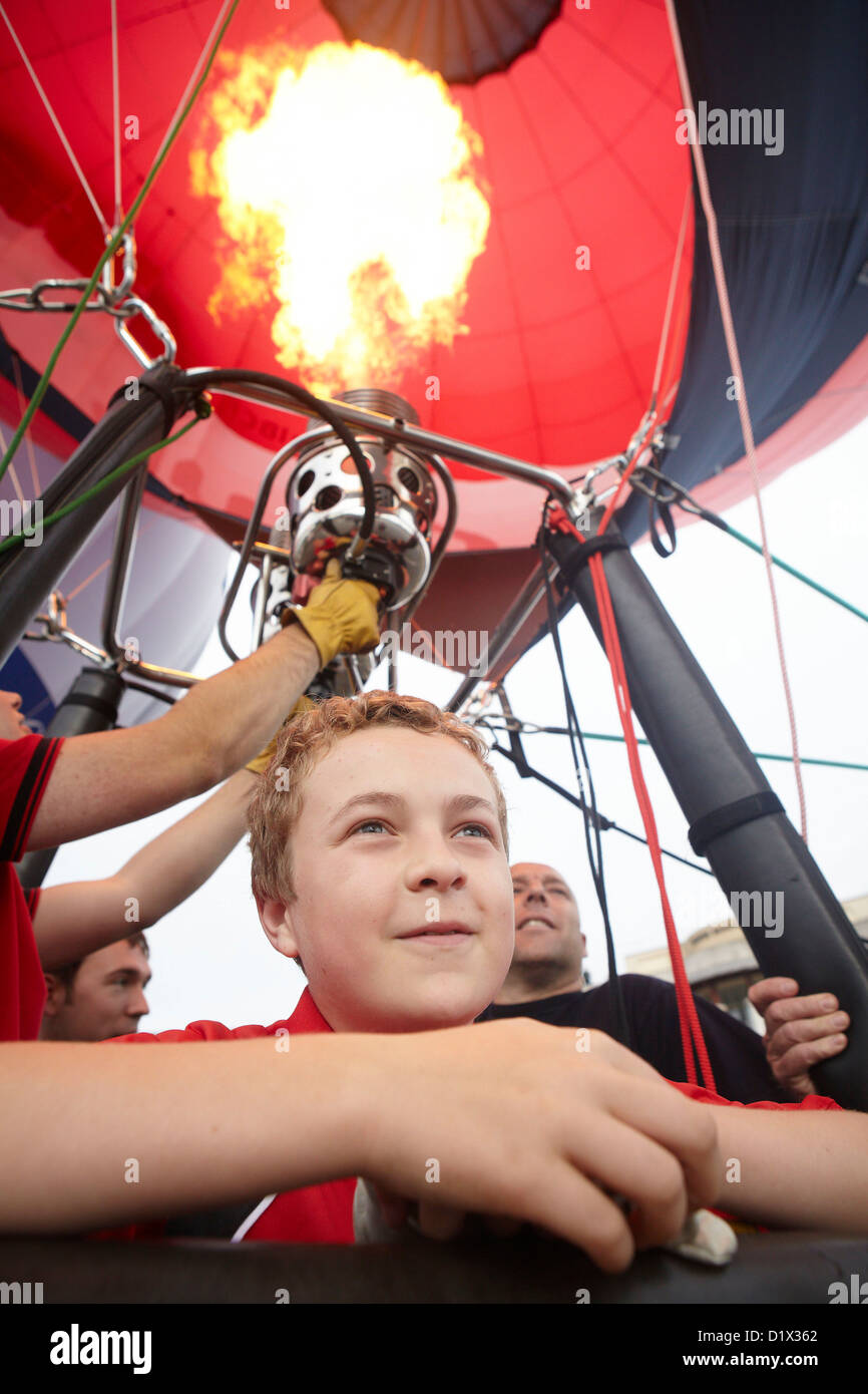 Bristol Hot Air Balloons inflated at Lloyds Amphitheatre Stock Photo