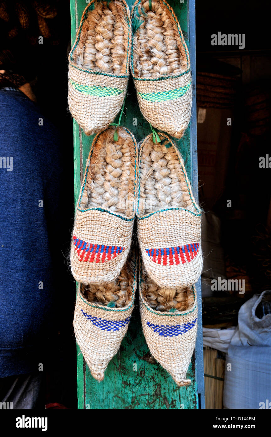 tibetan slipper Bhaktapur Nepal Stock Photo Alamy
