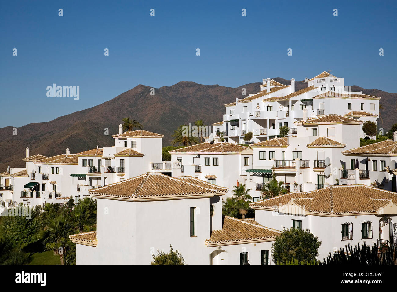 Residential urbanization Alhaurin Golf Alhaurin el Grande Malaga Andalusia Spain Stock Photo