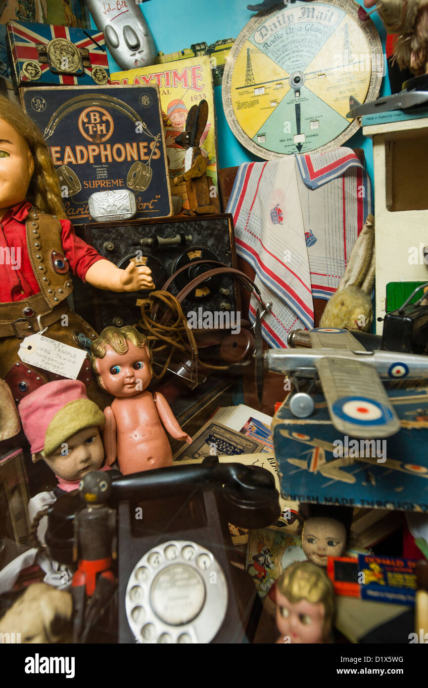 A collection of toys from the 1930's at the West Wales Museum of