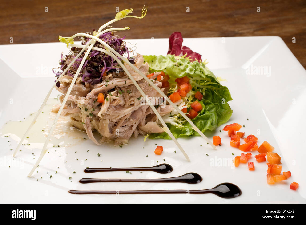 Salad Pickled Partridge Ensalada de perdiz escabechada Stock Photo