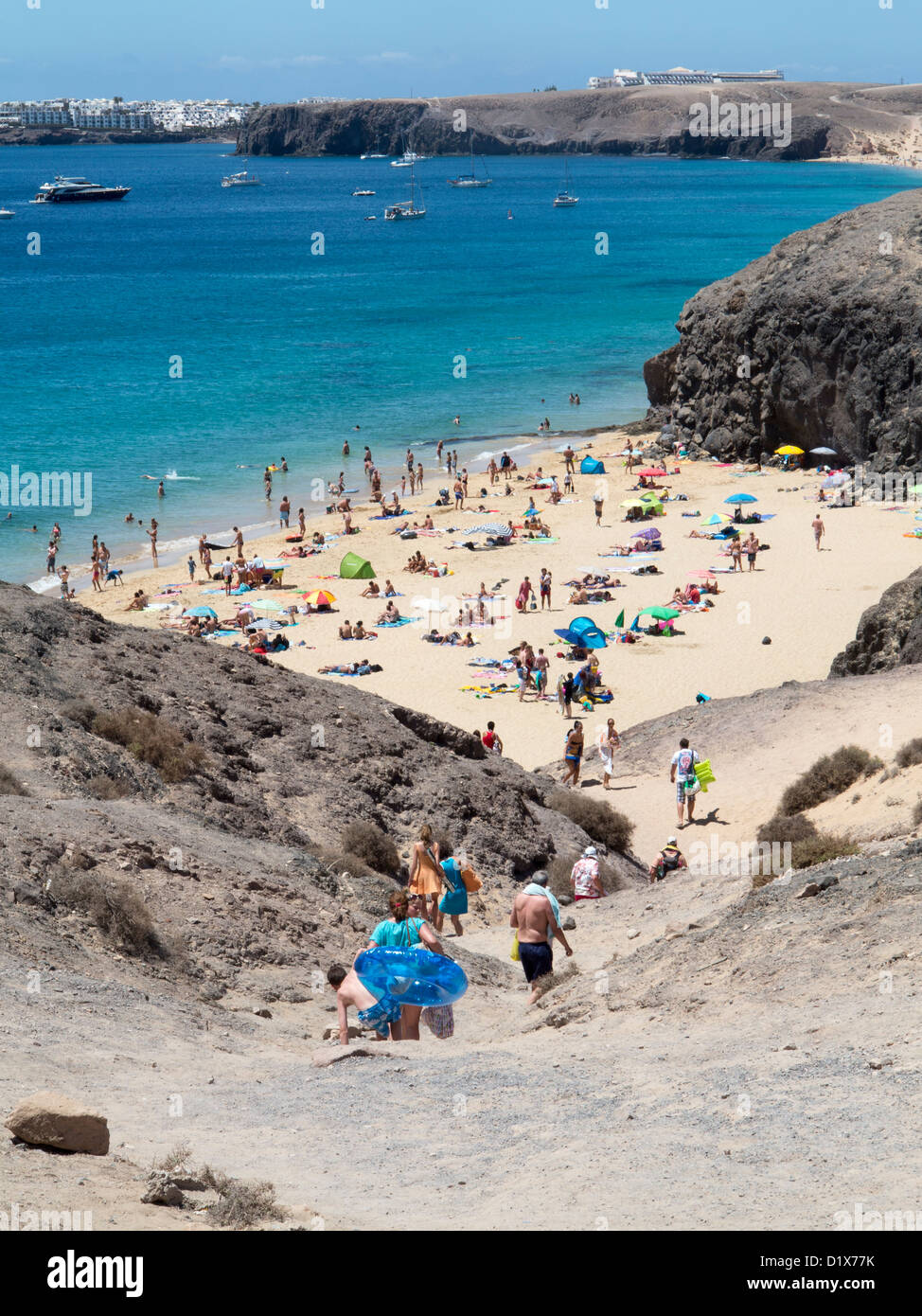 Playa del Pozo beaches at  Papagayo, near Playa Blanca, Lanzarote, Canary Islands Stock Photo