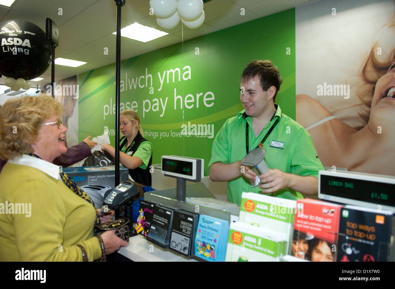 Shopping at in Asda Stock Photo Alamy