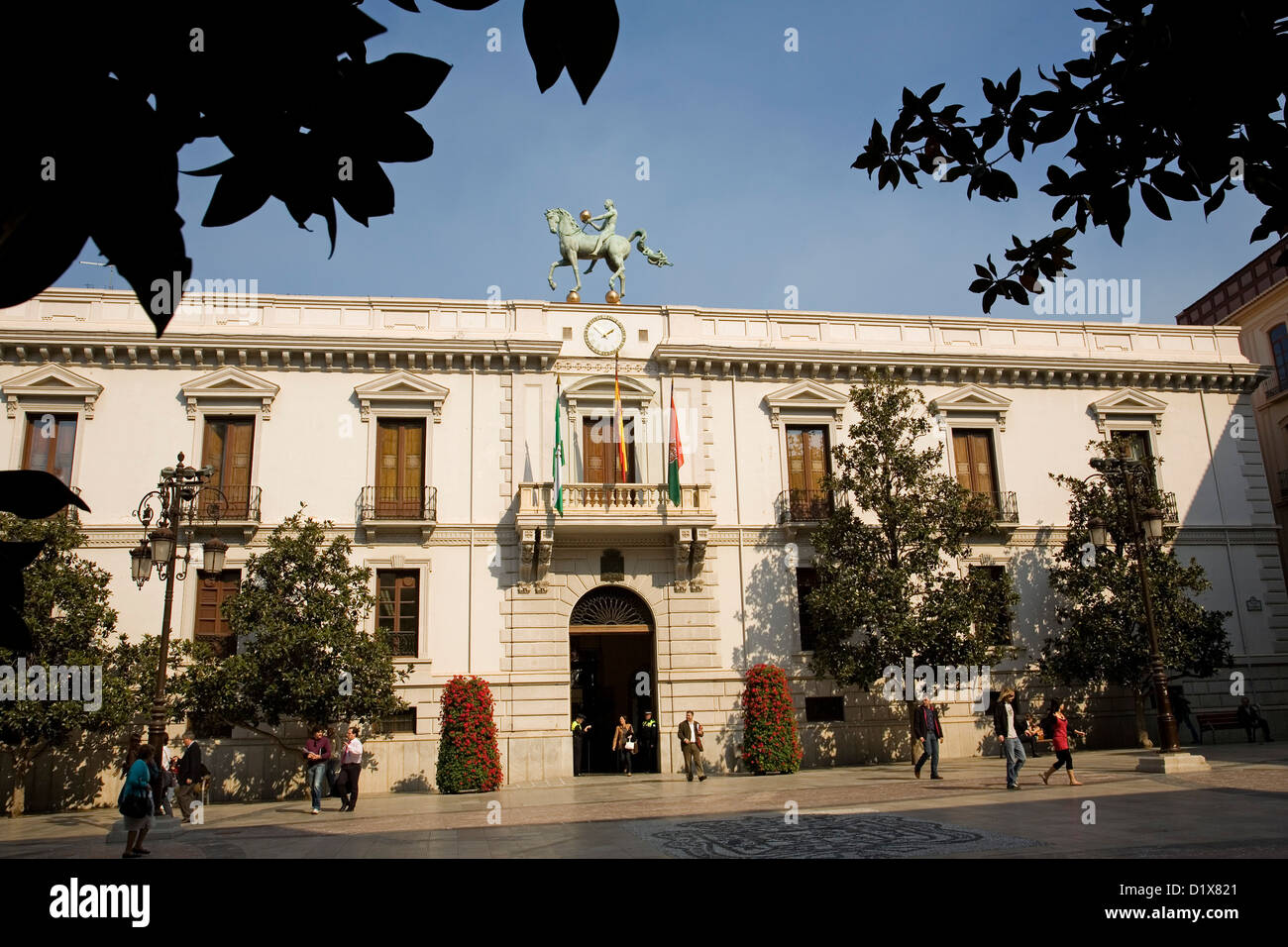 Plaza del Carmen and Town Hall Granada Andalusia Spain Stock Photo