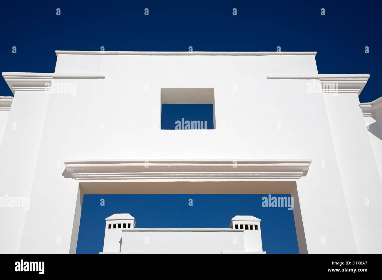 Architecture Blue Sky White Walls Malaga Andalusia Spain Stock Photo