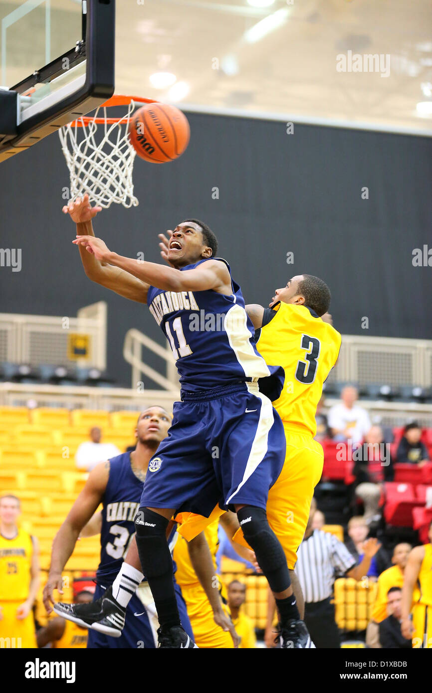 UT Chattanooga defeats Kennesaw State 65-51.  November 24, 2012.  Kennesaw, Georgia. USA.   NCAA Division I Men's Basketball. Stock Photo