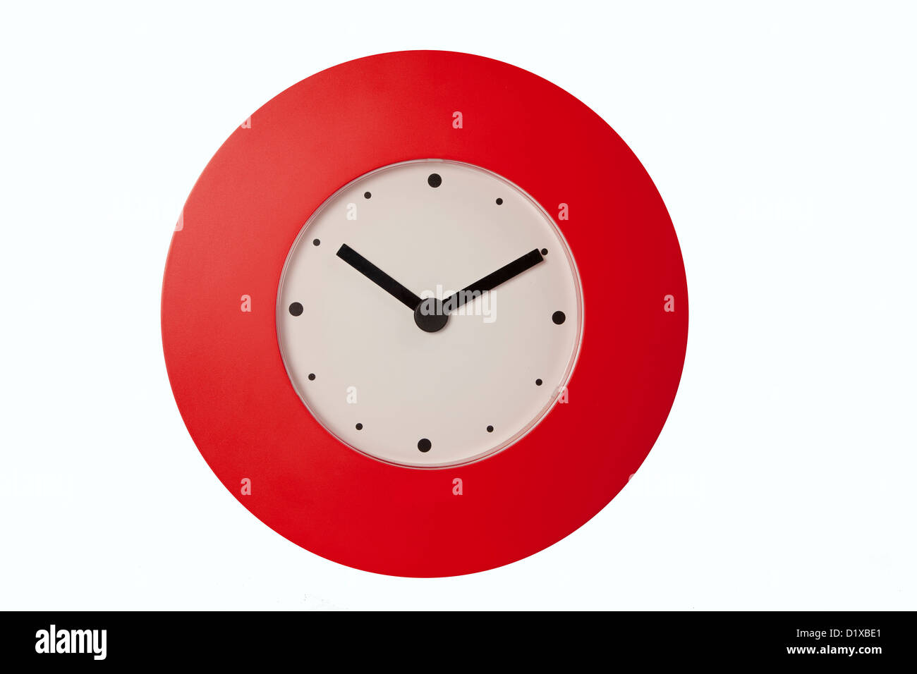 big red wall clock Stock Photo Alamy