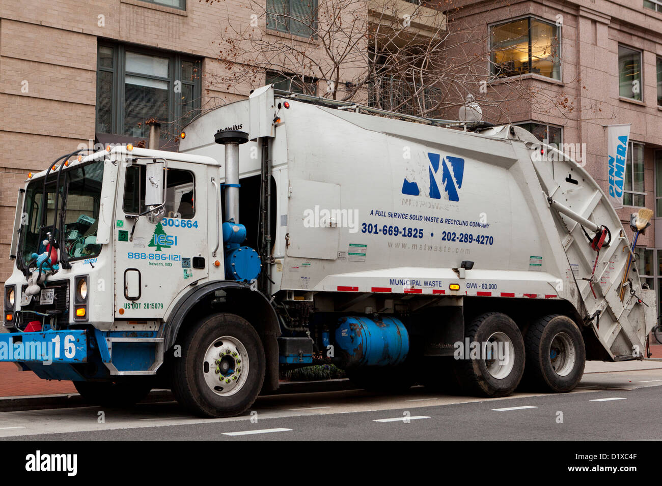Trash truck USA Stock Photo Alamy