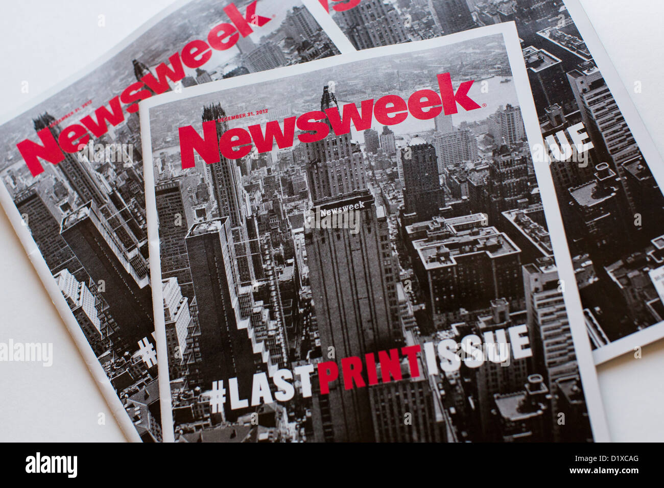 The final print edition of Newsweek magazine.  Stock Photo