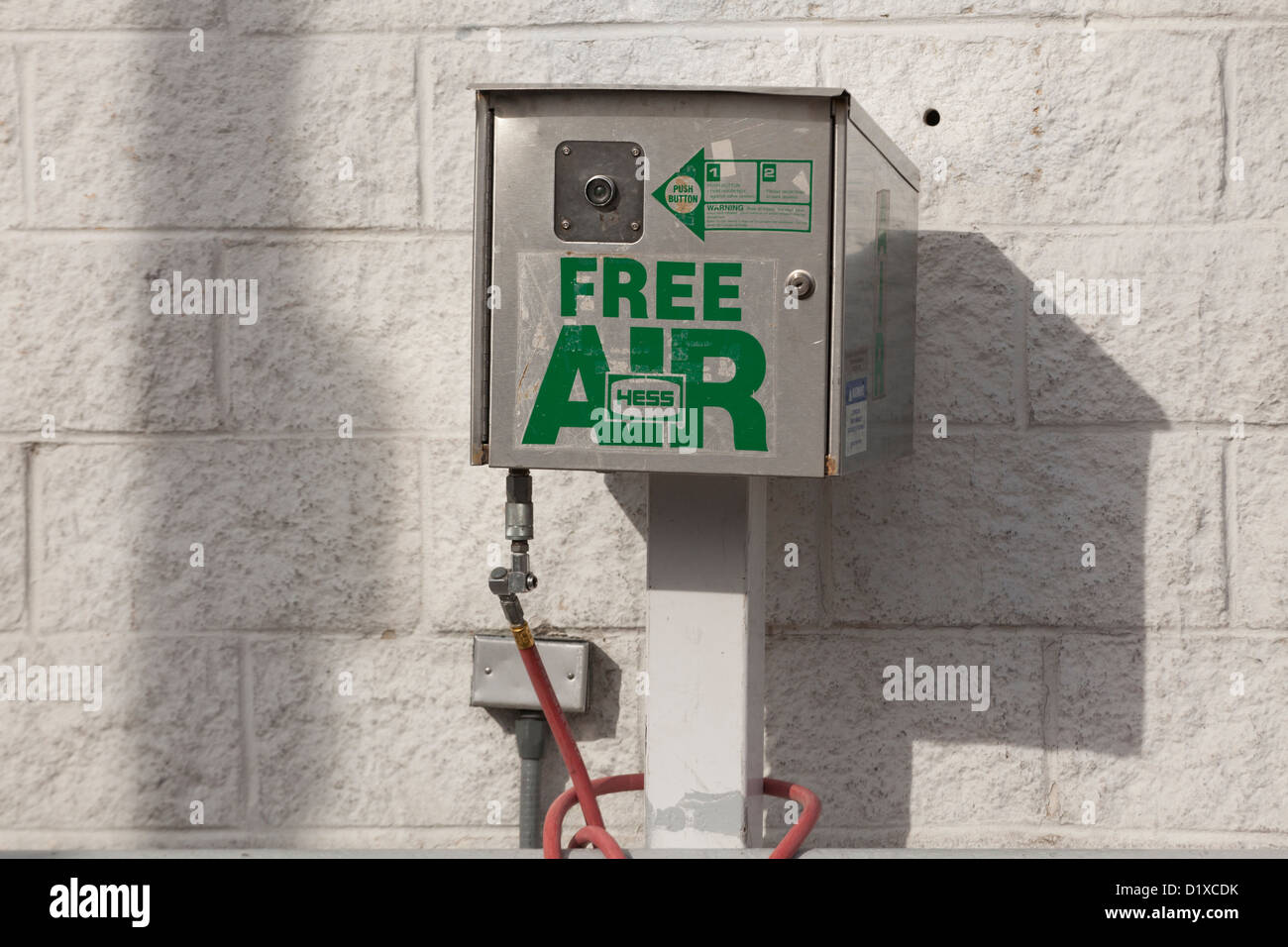 Tire air pump at gas station - USA Stock Photo