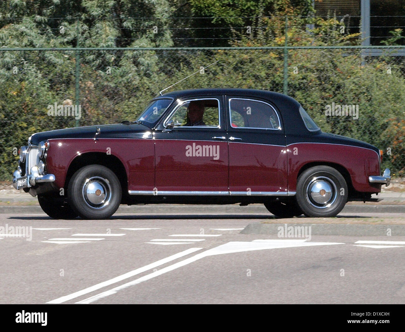 The Rover P4, displayed at the Classic Car Meeting in Haarlem, is a ...