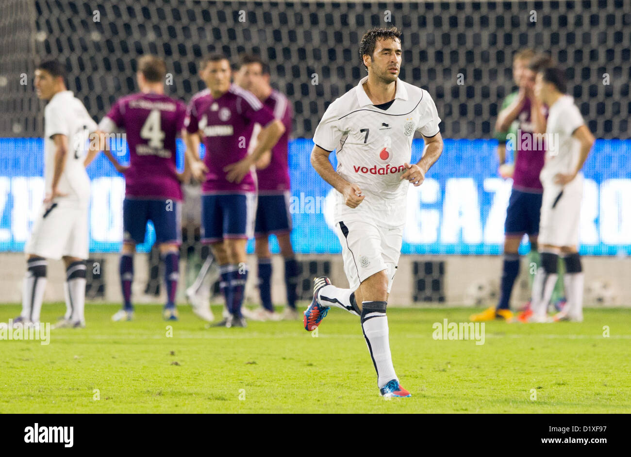 Soccer player Raul Gonzalez Blanco from Al-Sadd Sports Club performs during a test match against FC Schalke 04 in Doha, Qatar on January 06.01.2013. Schalke will stay in the Qatar-winter training camp until January 11.2013. Photo: Peter Kneffel/dpa Stock Photo