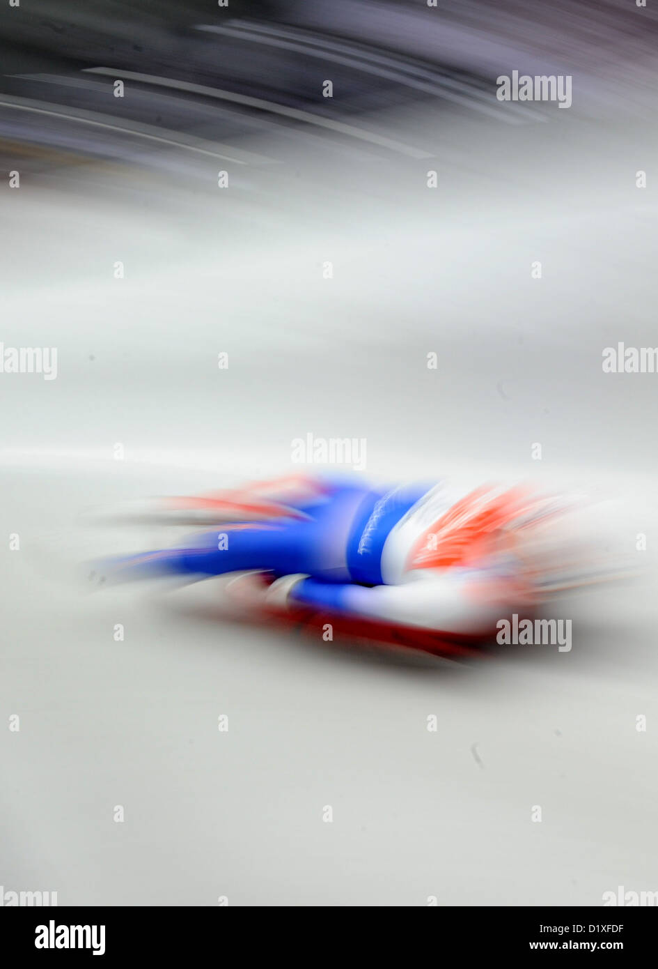 Luger in action during the Luge World Cup in Koenigssee, Germany, 6 January 2013. Photo: Tobias Hase Stock Photo