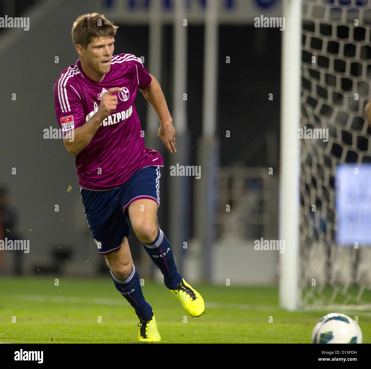 Soccer player Klaas-Jan Huntelaar from FC Schalke 04 performs during a test match in Doha, Qatar on January 06.01.2013. Schalke will stay in the Qatar-winter training camp until January 11.2013. Photo: Peter Kneffel/dpa Stock Photo