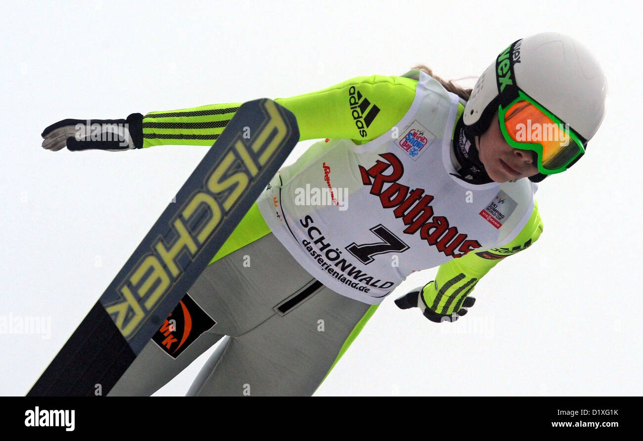 Russian ski jumper Anastasiya Gladysheva performs in the first round