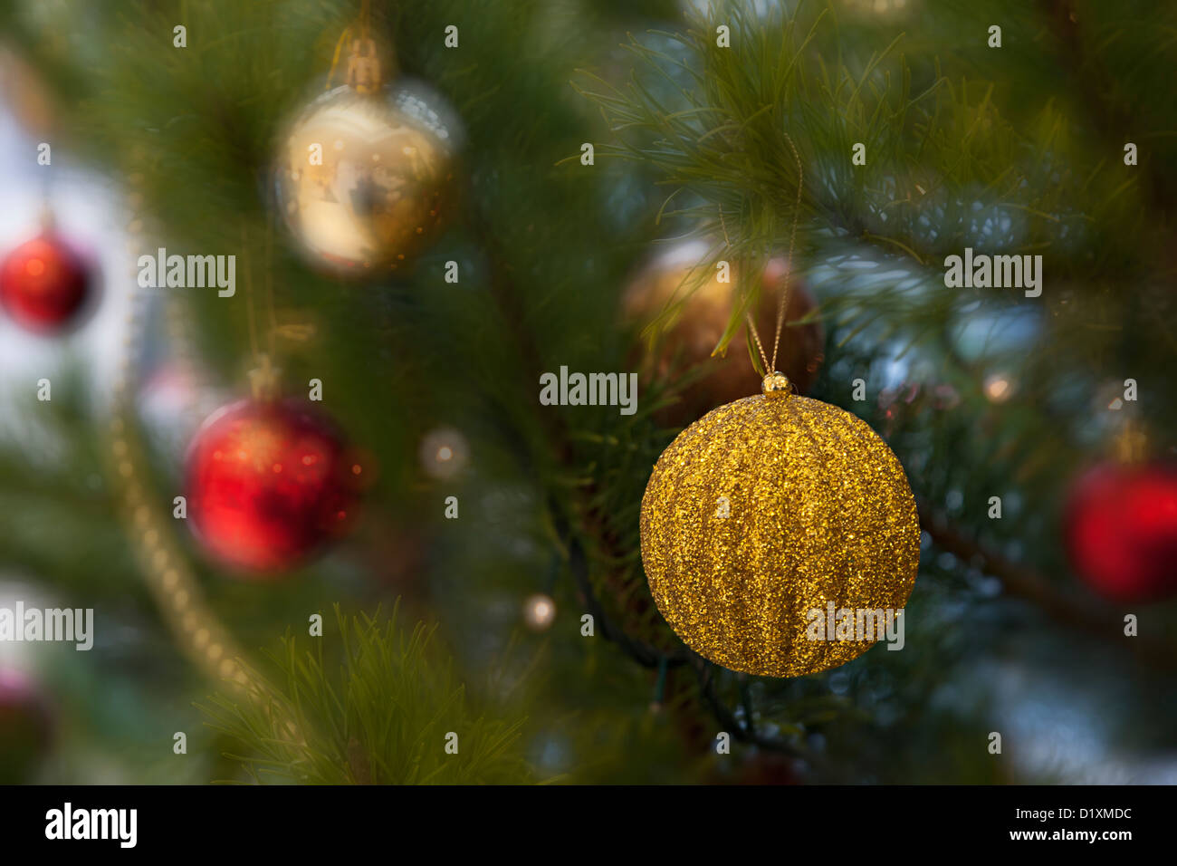Christmas tree decorations, UK Stock Photo Alamy