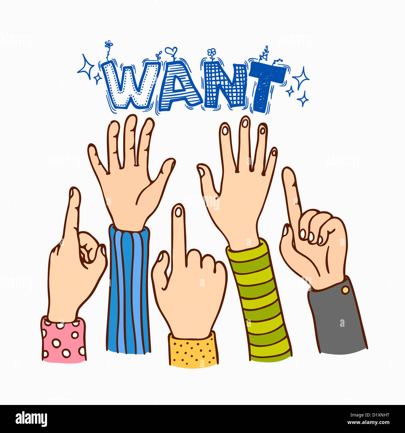 word art of want Stock Photo - Alamy