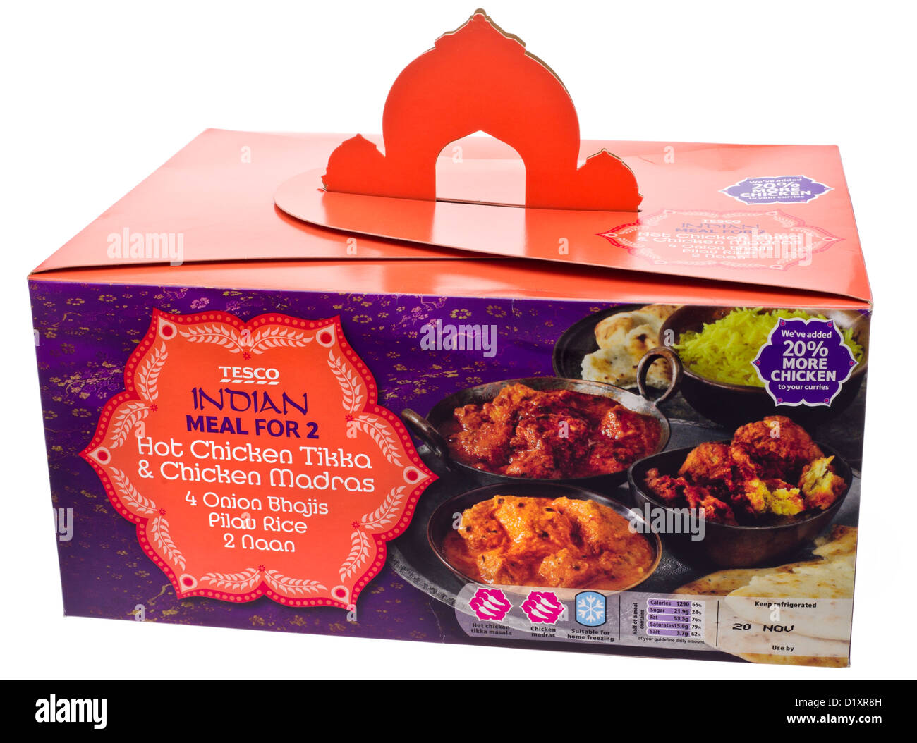 Tesco Indian Take Away Meal for Two. Stock Photo