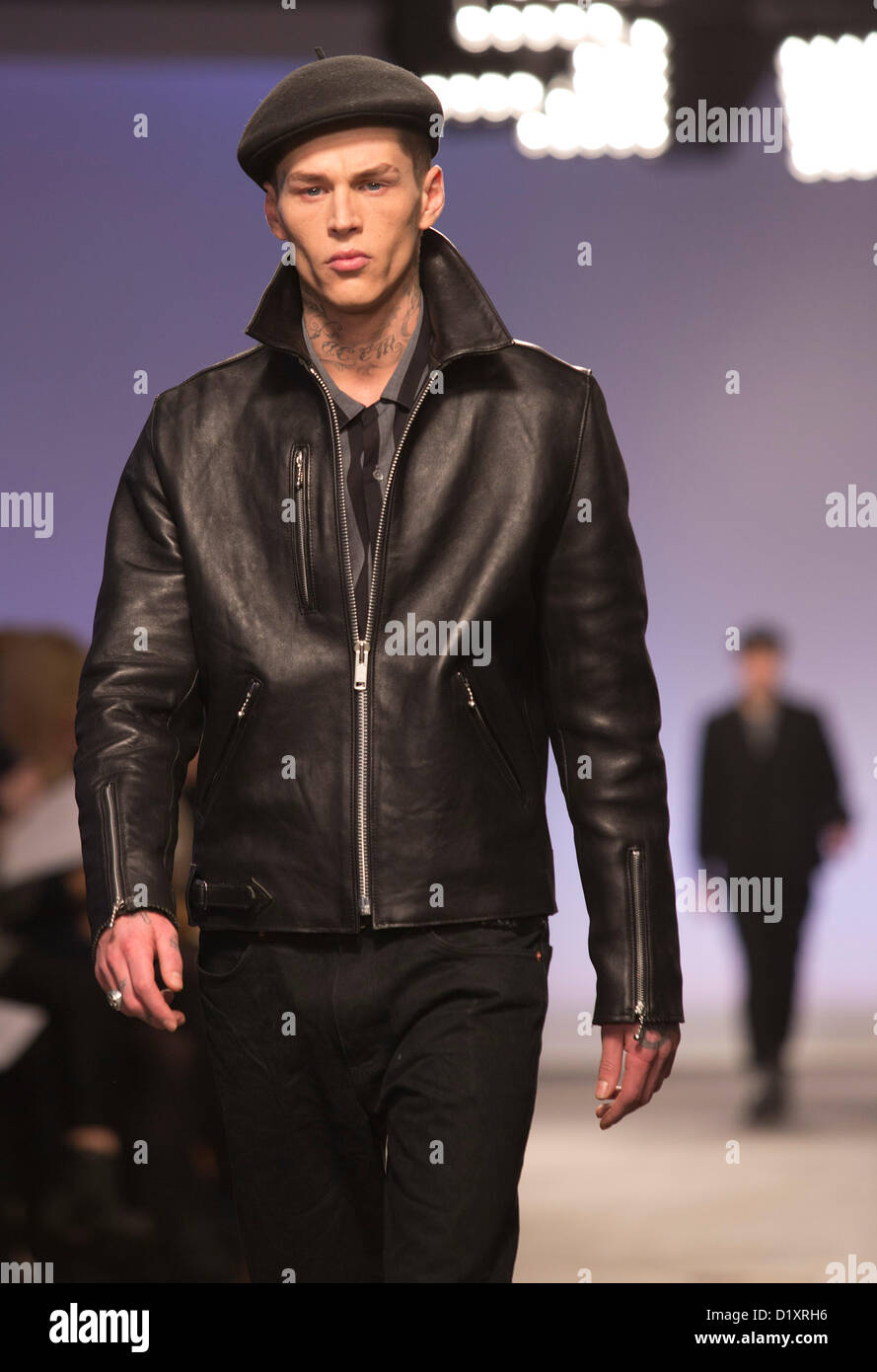 Catwalk men leather jacket hi-res stock and images - Alamy