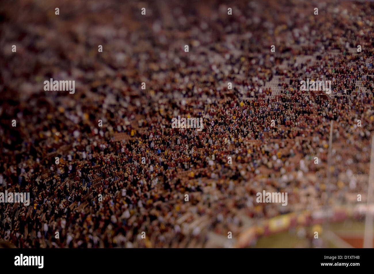 A large crowd watching a football match at The Coliseum, Los Angeles, USA Stock Photo