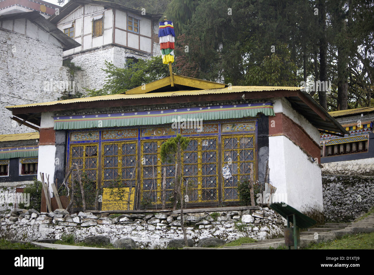 Small monastery  Tawang, Arunachal Pradesh, India. Stock Photo