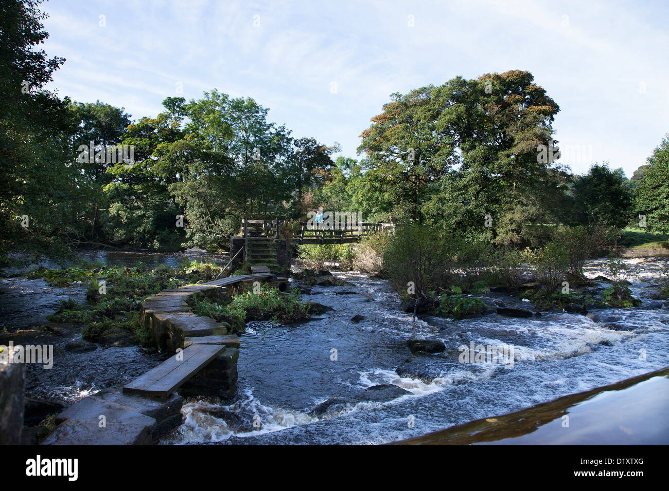 Bamford Cotton Mill on the River Derwent in the Peak District Stock Photo