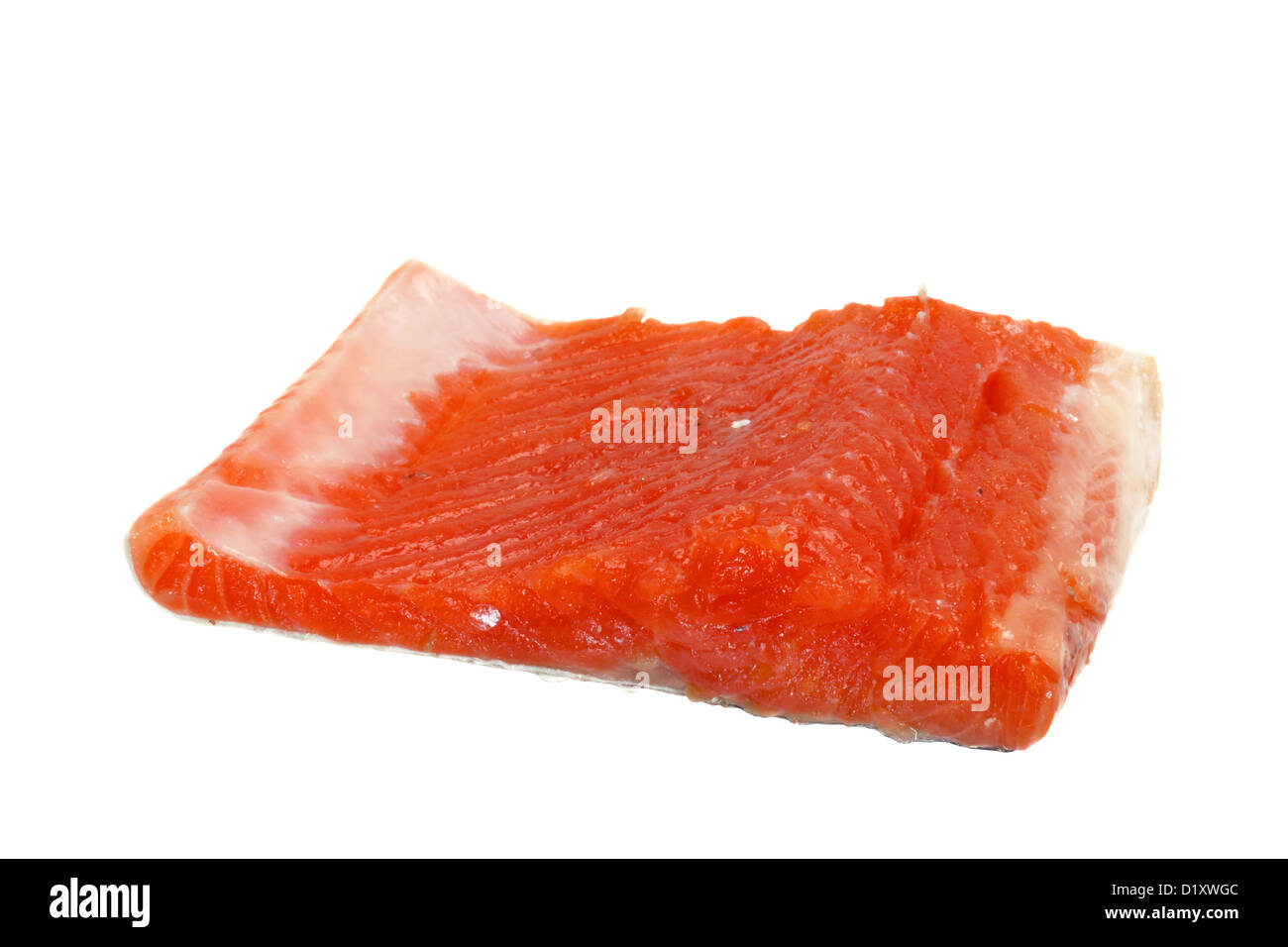 Fresh trout fillet piece isolated on white background Stock Photo