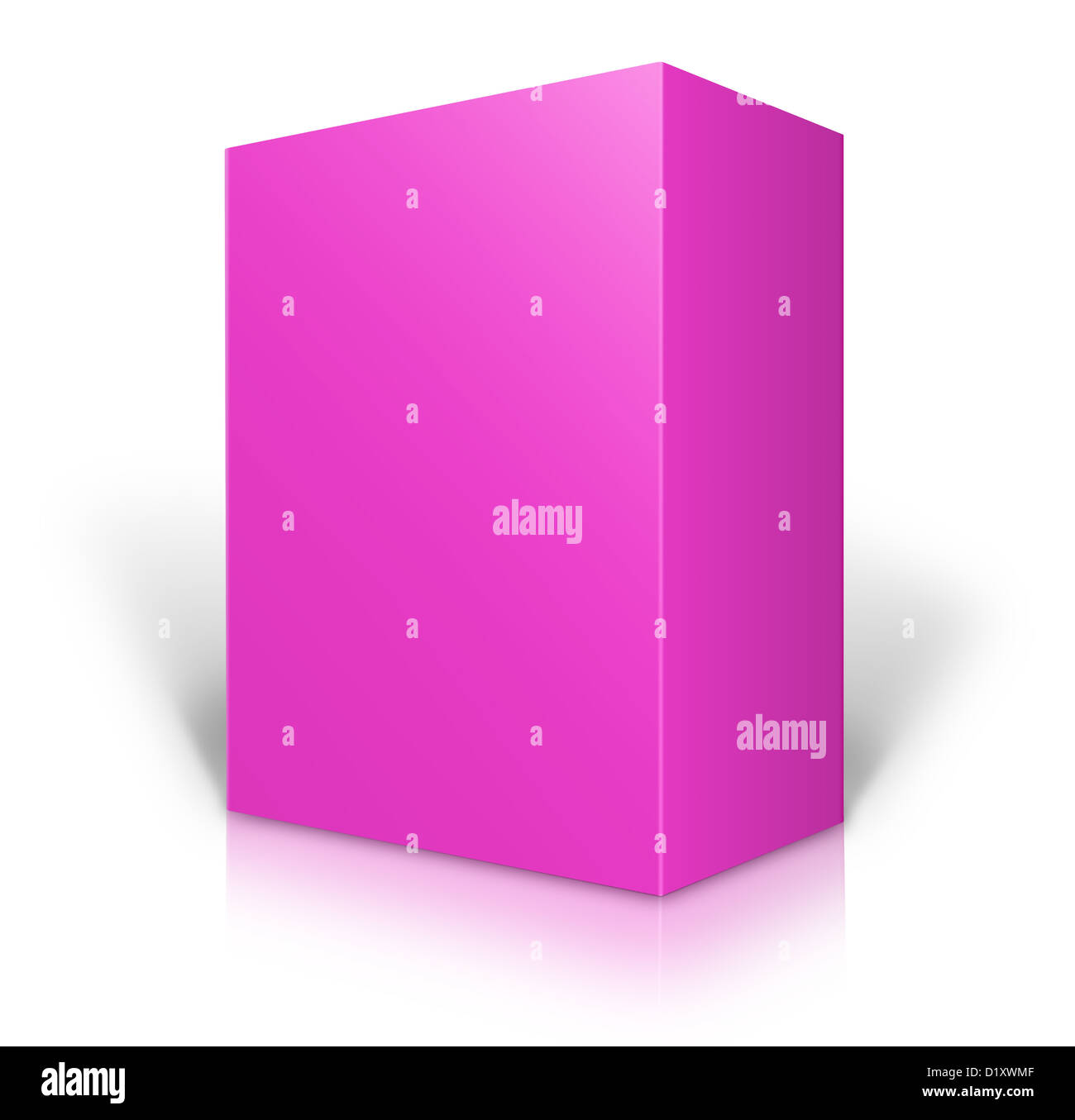 3D pink box whith shadows isolated on white background Stock Photo - Alamy