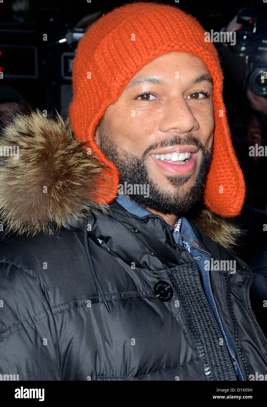 New York, USA. 8th January 2013. Common aka Lonnie Rashid Lynn Jr. at Good Morning America (GMA) out and about for CELEBRITY CANDIDS - TUE, , New York, NY January 8, 2013. Photo By: Derek Storm/Everett Collection/Alamy Live News Stock Photo
